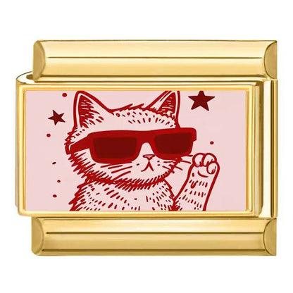 Prívesok Cool Mačka v Okuliaroch – Zlatá