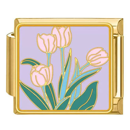 Prívesok Ružové tulipány – Zlatá