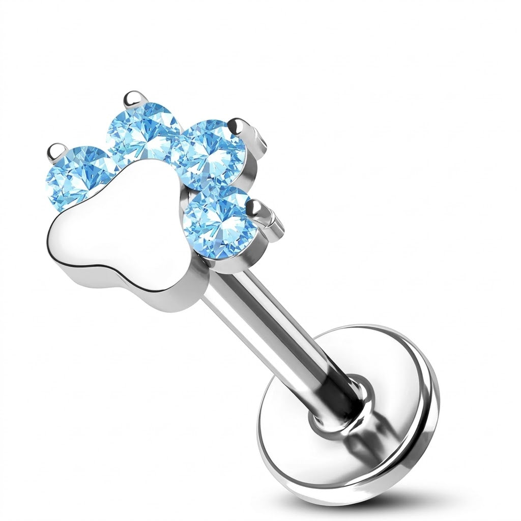 Labret de argint „Lăbuță Azurie”