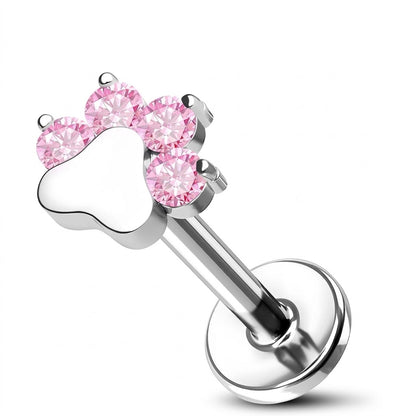Labetă de argint „Blush Pink Paw”