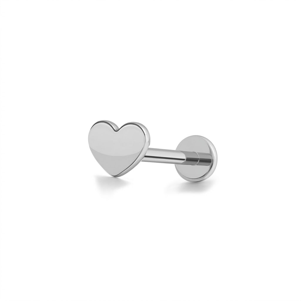 Labret de argint cu inimioare „Pure Love”