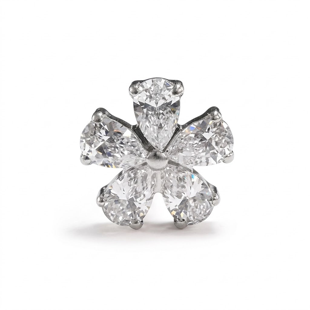 Labret din argint „Diamond Bloom”