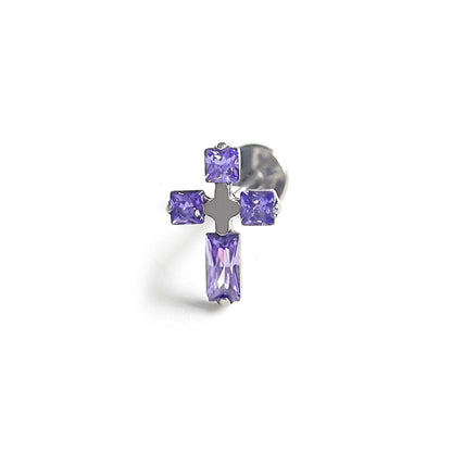 Labret argintiu "Cruce violetă"