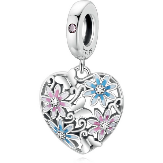 Kwiatowe serce z koralików 